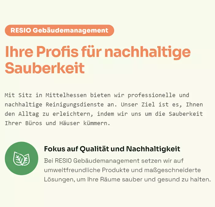 Sauberkeit für  Gießen