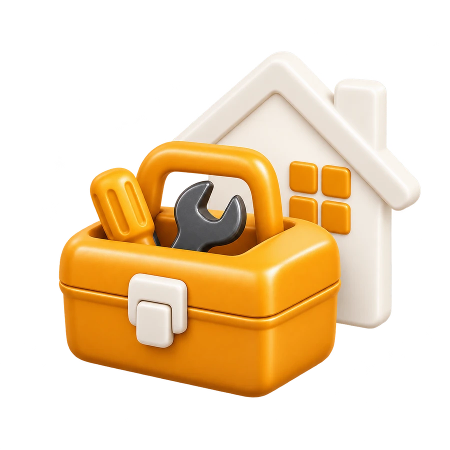 Soft-3D-Grafik: Hausmeisterservice, Werkzeugkoffer