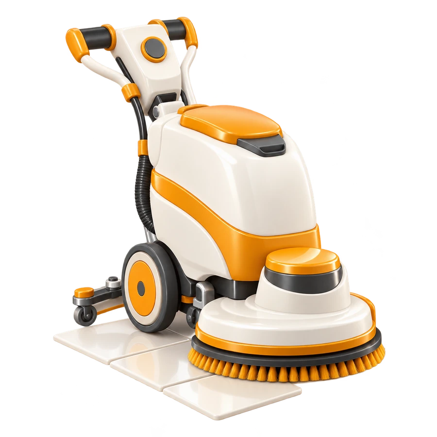 Soft-3D-Grafik: Grundreinigung, Kraftvoll sauber
